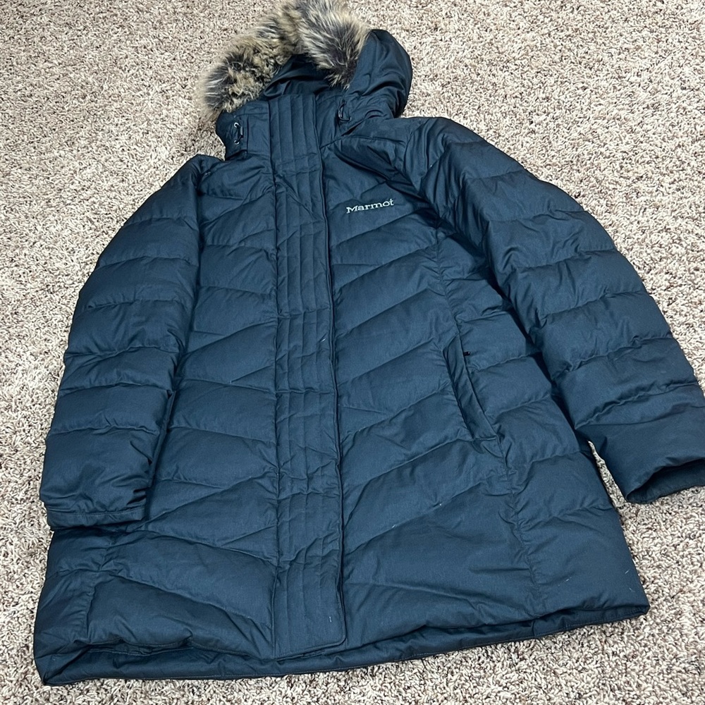 Womens Marmot Winter Coat Parka Large Black